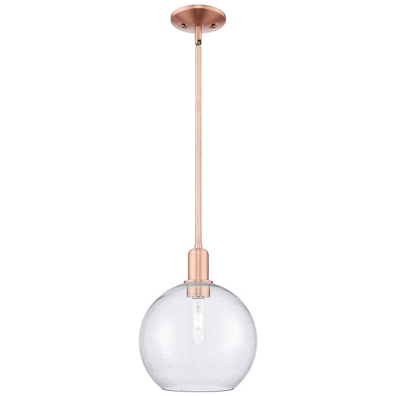 Image 1 Arcadia Athens 10"W Copper Stem Hung Mini Pendant With Seedy Shade