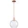 Arcadia Athens 10"W Copper Stem Hung Mini Pendant With Seedy Shade