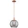 Arcadia Athens 10"W Copper Stem Pendant w/ Light Smoke Deco Shade