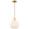 Arcadia Athens 10"W Gold Stem Hung Mini Pendant w/ Matte White Shade
