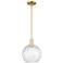 Arcadia Athens 10"W Gold Stem Hung Mini Pendant w/ Water Glass Shade