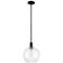 Arcadia Athens 10"W Matte Black Stem Hung Mini Pendant w/ Clear Shade