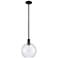 Arcadia Athens 10"W Matte Black Stem Hung Mini Pendant w/ Seedy Shade