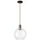 Arcadia Athens 10"W Oiled Bronze Cord Hung Mini Pendant w/ Clear Shade