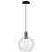 Arcadia Athens 10"W Oiled Bronze Cord Hung Mini Pendant w/ Seedy Shade