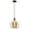 Arcadia Athens 10"W Oiled Bronze Cord Mini Pendant w/ Mercury Shade