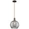 Arcadia Athens 10"W Oiled Bronze Cord Pendant w/ Smoke Deco Shade