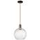 Arcadia Athens 10"W Oiled Bronze Cord Pendant w/ Water Glass Shade