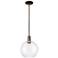 Arcadia Athens 10"W Oiled Bronze Stem Hung Mini Pendant w/ Clear Shade