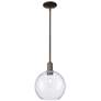 Arcadia Athens 10"W Oiled Bronze Stem Hung Mini Pendant w/ Seedy Shade