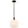 Arcadia Athens 10"W Oiled Bronze Stem Pendant w/ Matte White Shade