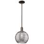 Arcadia Athens 10"W Oiled Bronze Stem Pendant w/ Smoke Deco Shade