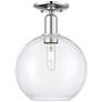 Arcadia Athens 10"W Polished Chrome Semi.Flush Mount With Clear Shade