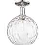 Arcadia Athens 10"W Polished Nickel Semi-Flush w/ Water Glass Shade