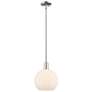 1_Arcadia Athens 10"W Polished Nickel Stem Pendant w/ Matte White Shade