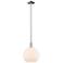 Arcadia Athens 10"W Polished Nickel Stem Pendant w/ Matte White Shade
