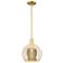Arcadia Athens 10"W Satin Gold Stem Hung Mini Pendant w/ Mercury Shade