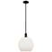 Arcadia Athens 12"W Black Stem Hung Mini Pendant w/ Matte White Shade
