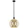 Arcadia Athens 12"W Black Stem Hung Mini Pendant w/ Mercury Shade