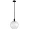 Arcadia Athens 12"W Black Stem Hung Mini Pendant w/ Water Glass Shade