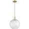 Arcadia Athens 12"W Brass Stem Hung Mini Pendant w/ Water Glass Shade