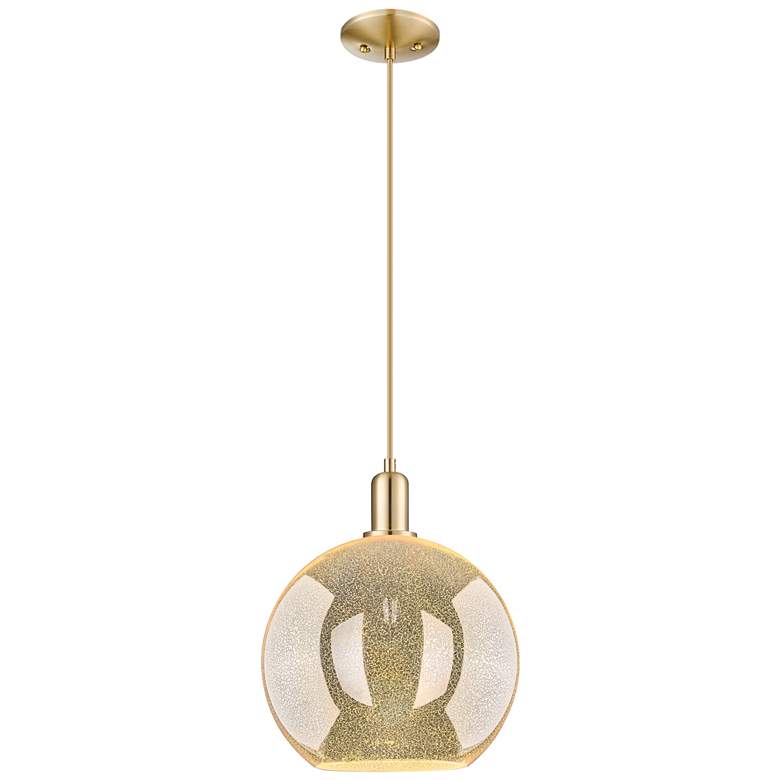 Image 1 Arcadia Athens 12"W Bronze Cord Mini Pendant w/ Mercury Shade