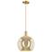 Arcadia Athens 12"W Bronze Cord Mini Pendant w/ Mercury Shade