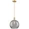 Arcadia Athens 12"W Bronze Cord Pendant w/ Light Smoke Deco Shade