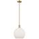 Arcadia Athens 12"W Bronze Stem Mini Pendant w/ Matte White Shade