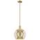 Arcadia Athens 12"W Bronze Stem Mini Pendant w/ Mercury Shade
