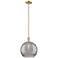Arcadia Athens 12"W Bronze Stem Pendant w/ Light Smoke Deco Shade