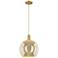 Arcadia Athens 12"W Brushed Brass Cord Mini Pendant w/ Mercury Shade