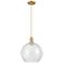 Arcadia Athens 12"W Brushed Brass Cord Mini Pendant w/ Seedy Shade