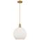Arcadia Athens 12"W Brushed Brass Cord Pendant w/ Matte White Shade