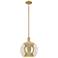 Arcadia Athens 12"W Brushed Brass Stem Mini Pendant w/ Mercury Shade