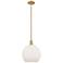 Arcadia Athens 12"W Brushed Brass Stem Pendant w/ Matte White Shade