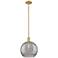 Arcadia Athens 12"W Brushed Brass Stem Pendant w/ Smoke Deco Shade
