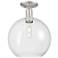 Arcadia Athens 12"W Brushed Nickel Semi.Flush Mount With Clear Shade