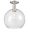 Arcadia Athens 12"W Brushed Nickel Semi.Flush Mount With Seedy Shade