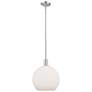 1_Arcadia Athens 12"W Brushed Nickel Stem Pendant w/ Matte White Shade