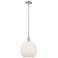 Arcadia Athens 12"W Brushed Nickel Stem Pendant w/ Matte White Shade