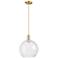 Arcadia Athens 12"W Champagne Bronze Cord Mini Pendant w/ Clear Shade