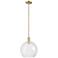 Arcadia Athens 12"W Champagne Bronze Stem Mini Pendant w/ Clear Shade