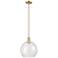 Arcadia Athens 12"W Champagne Bronze Stem Mini Pendant w/ Seedy Shade