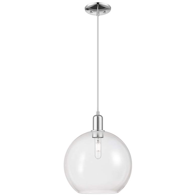 Image 1 Arcadia Athens 12"W Chrome Cord Hung Mini Pendant w/ Clear Shade