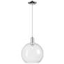 Arcadia Athens 12"W Chrome Cord Hung Mini Pendant w/ Clear Shade