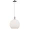 Arcadia Athens 12"W Chrome Cord Hung Mini Pendant w/ Matte White Shade
