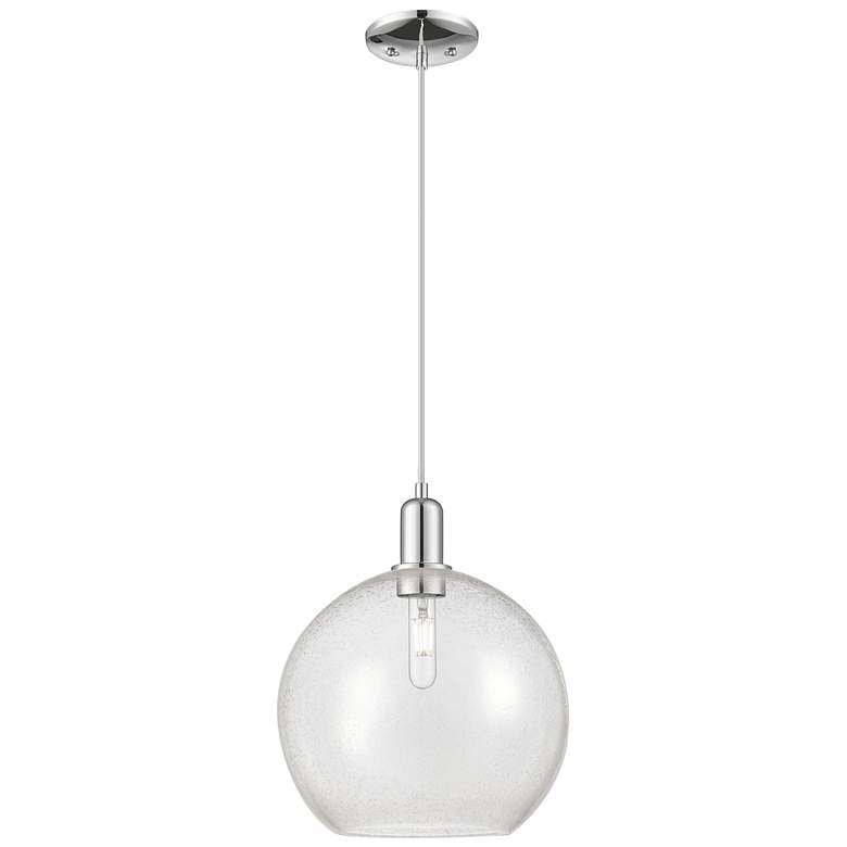 Image 1 Arcadia Athens 12"W Chrome Cord Hung Mini Pendant w/ Seedy Shade