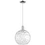 Arcadia Athens 12"W Chrome Cord Hung Mini Pendant w/ Water Glass Shade
