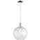 Arcadia Athens 12"W Chrome Cord Hung Mini Pendant w/ Water Glass Shade